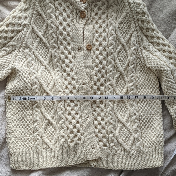 Vintage Handmade Cable Knit Wool Fisherman Sweater - Picture 2 of 13